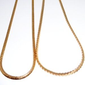 Two gold plated necklaces 18 &23.5in